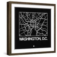 Black Map of Washington, D.C.-NaxArt-Framed Art Print