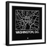 Black Map of Washington, D.C.-NaxArt-Framed Art Print