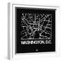 Black Map of Washington, D.C.-NaxArt-Framed Art Print