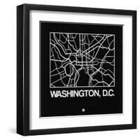 Black Map of Washington, D.C.-NaxArt-Framed Art Print