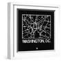 Black Map of Washington, D.C.-NaxArt-Framed Art Print