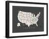 Black Map USA-Kindred Sol Collective-Framed Art Print