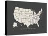 Black Map USA-Kindred Sol Collective-Stretched Canvas