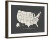 Black Map USA-Kindred Sol Collective-Framed Art Print