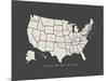 Black Map USA-Kindred Sol Collective-Mounted Art Print