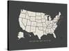 Black Map USA-Kindred Sol Collective-Stretched Canvas