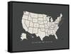 Black Map USA-Kindred Sol Collective-Framed Stretched Canvas