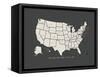 Black Map USA-Kindred Sol Collective-Framed Stretched Canvas