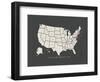 Black Map USA-Kindred Sol Collective-Framed Art Print