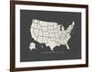 Black Map USA-Kindred Sol Collective-Framed Art Print