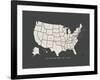 Black Map USA-Kindred Sol Collective-Framed Art Print