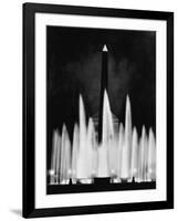 Black Marble Obelisk and Water Fountain-null-Framed Photographic Print