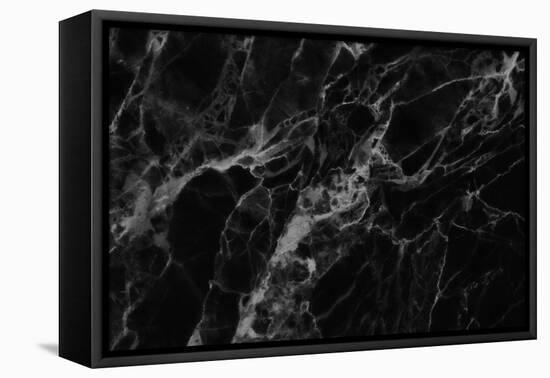 Black Marble Texture, Detailed Structure of Marble for Design.-noppadon sangpeam-Framed Stretched Canvas