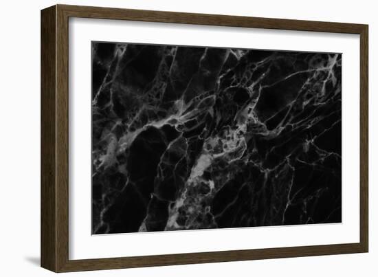 Black Marble Texture, Detailed Structure of Marble for Design.-noppadon sangpeam-Framed Photographic Print