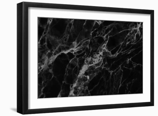 Black Marble Texture, Detailed Structure of Marble for Design.-noppadon sangpeam-Framed Photographic Print