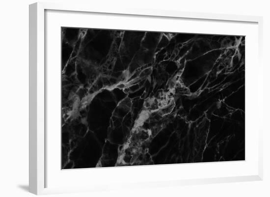 Black Marble Texture, Detailed Structure of Marble for Design.-noppadon sangpeam-Framed Photographic Print