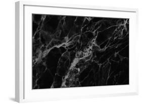 Black Marble Texture, Detailed Structure of Marble for Design.-noppadon sangpeam-Framed Photographic Print