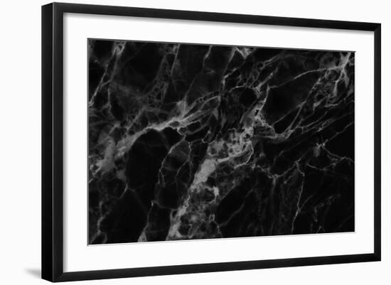 Black Marble Texture, Detailed Structure of Marble for Design.-noppadon sangpeam-Framed Photographic Print