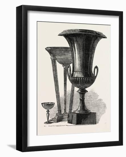 Black Marble Vase and Tripod-null-Framed Giclee Print