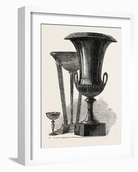 Black Marble Vase and Tripod-null-Framed Giclee Print