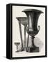 Black Marble Vase and Tripod-null-Framed Stretched Canvas