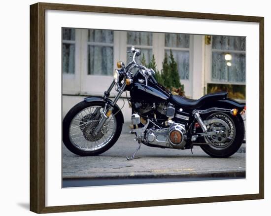 Black Motorcycle-null-Framed Photographic Print