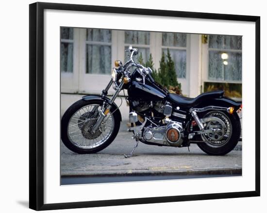 Black Motorcycle-null-Framed Photographic Print