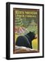 Black Mountain, North Carolina - Black Bear in Forest-Lantern Press-Framed Art Print