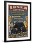 Black Mountain, North Carolina - Black Bears Vintage Sign-Lantern Press-Framed Art Print