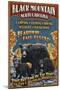 Black Mountain, North Carolina - Black Bears Vintage Sign-Lantern Press-Mounted Art Print