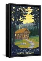 Black Mountain, North Carolina - Cabin Scene-Lantern Press-Framed Stretched Canvas