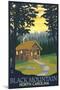 Black Mountain, North Carolina - Cabin Scene-Lantern Press-Mounted Art Print