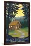 Black Mountain, North Carolina - Cabin Scene-Lantern Press-Framed Art Print