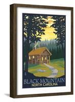 Black Mountain, North Carolina - Cabin Scene-Lantern Press-Framed Art Print