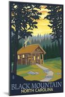 Black Mountain, North Carolina - Cabin Scene-Lantern Press-Mounted Art Print