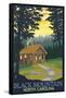 Black Mountain, North Carolina - Cabin Scene-Lantern Press-Framed Stretched Canvas