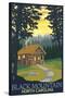 Black Mountain, North Carolina - Cabin Scene-Lantern Press-Stretched Canvas