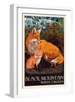 Black Mountain, North Carolina - Fox and Kit - Letterpress-Lantern Press-Framed Art Print