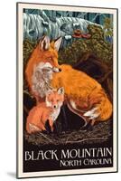 Black Mountain, North Carolina - Fox and Kit - Letterpress-Lantern Press-Mounted Art Print