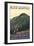 Black Mountain, North Carolina - Hike the Trails - Hiker and Mountain-Lantern Press-Framed Art Print