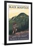 Black Mountain, North Carolina - Hike the Trails - Hiker and Mountain-Lantern Press-Framed Art Print