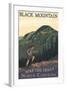 Black Mountain, North Carolina - Hike the Trails - Hiker and Mountain-Lantern Press-Framed Art Print
