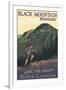 Black Mountain, North Carolina - Hiker and Mountain-Lantern Press-Framed Art Print