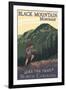 Black Mountain, North Carolina - Hiker and Mountain-Lantern Press-Framed Art Print