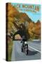 Black Mountain, North Carolina - Motorcycle Scene-Lantern Press-Stretched Canvas