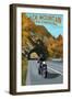 Black Mountain, North Carolina - Motorcycle Scene-Lantern Press-Framed Art Print