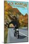Black Mountain, North Carolina - Motorcycle Scene-Lantern Press-Mounted Art Print