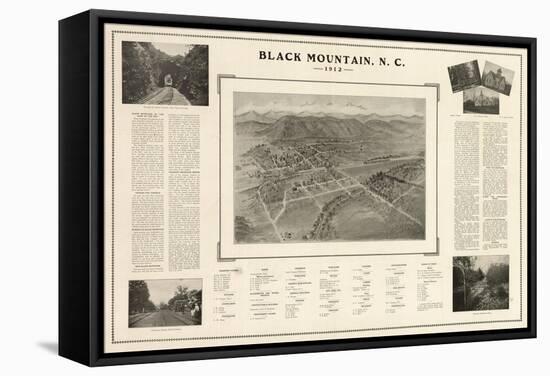 Black Mountain, North Carolina - Panoramic Map-Lantern Press-Framed Stretched Canvas