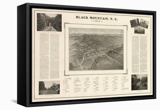 Black Mountain, North Carolina - Panoramic Map-Lantern Press-Framed Stretched Canvas