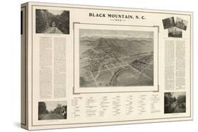 Black Mountain, North Carolina - Panoramic Map-Lantern Press-Stretched Canvas